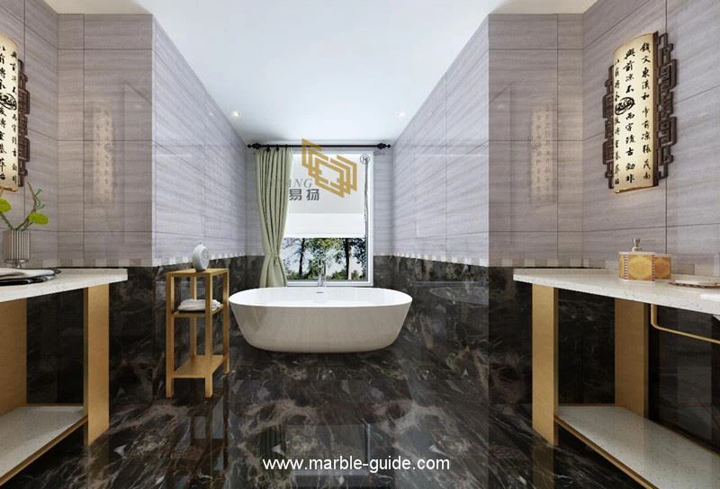 Siberian brown marble bathroom