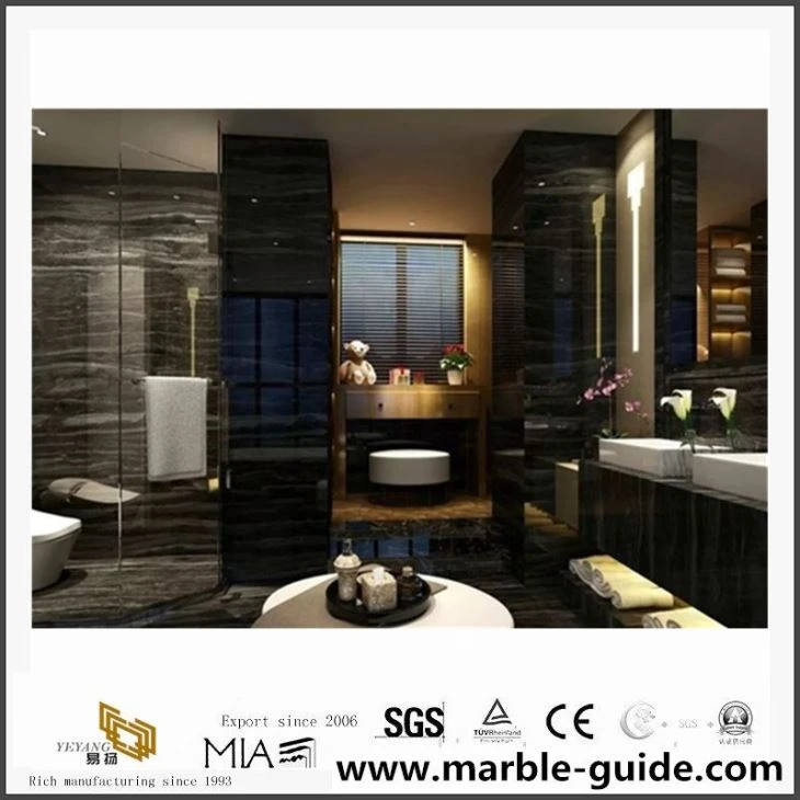 Natural Antique Black Wooden Marble Slab For Hotel Design