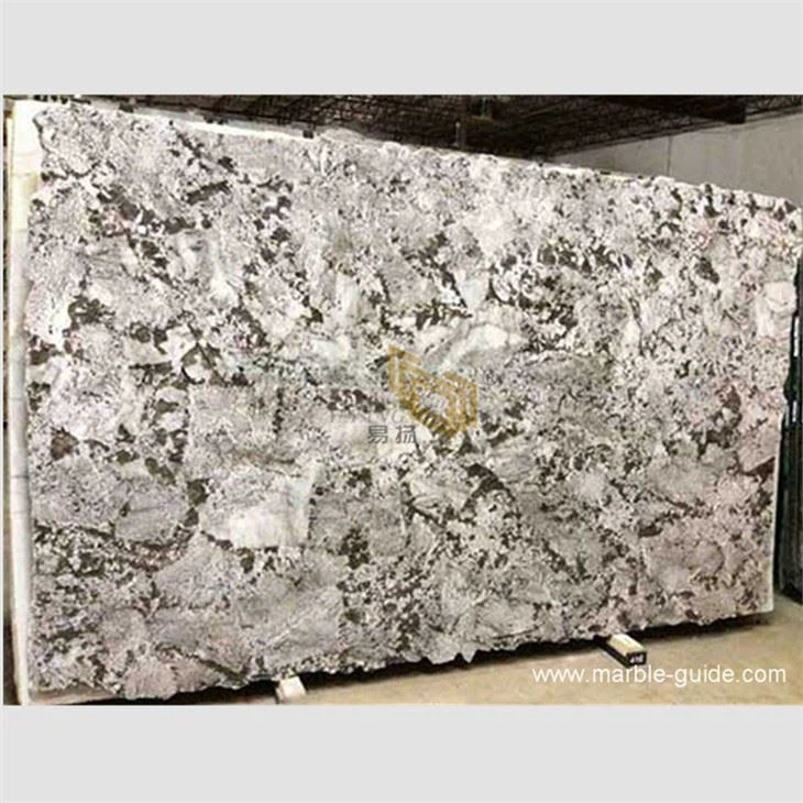 Bianco Antico Granit mit dunklen Schränken