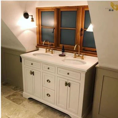 Weißem Quarz Waschtischplatte für Badezimmer