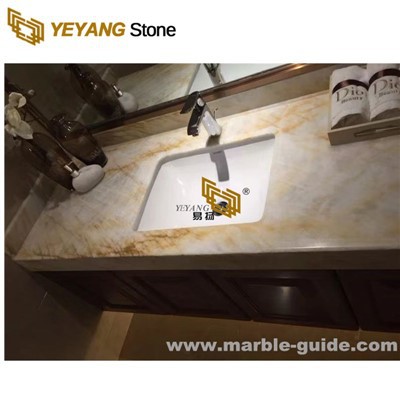 Bernsteinfarbener Onyx-Marmor für Innenprojekte